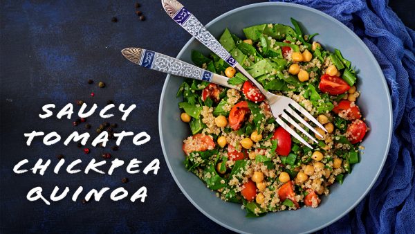 A To Die For Saucy Tomato Chickpea Quinoa Recipe | Sambar Kitchen